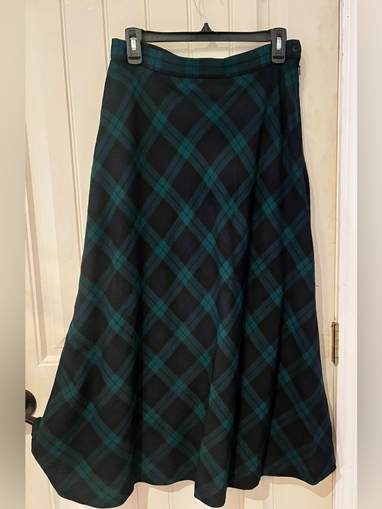 Only Dresses & Skirts - Vintage Talbots silk taffeta plaid maxi skirt 1980s academia stylo size 12